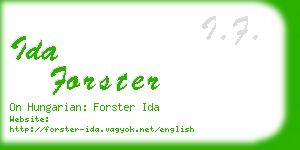 ida forster business card